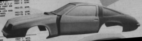 Fiberglass Monza body, doors and front clip